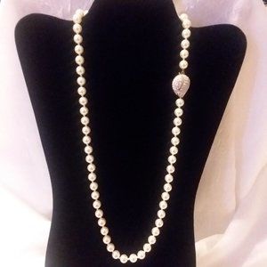 Swarovski Necklace Crystals w/Faux Pearls 24 1/2" Swan S.A.L. Vintage